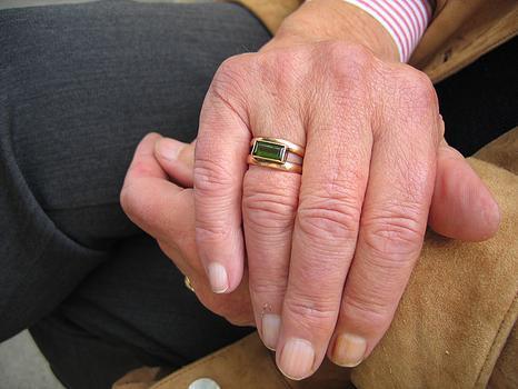 Elderly Man Folded Hands